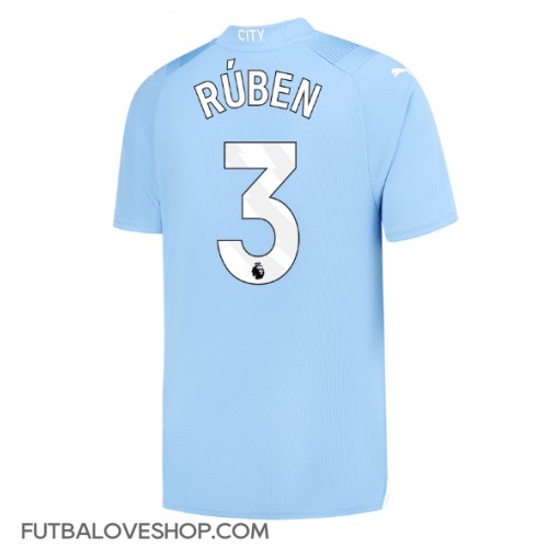 Dres Manchester City Ruben Dias #3 Domáci 2023-24 Krátky Rukáv